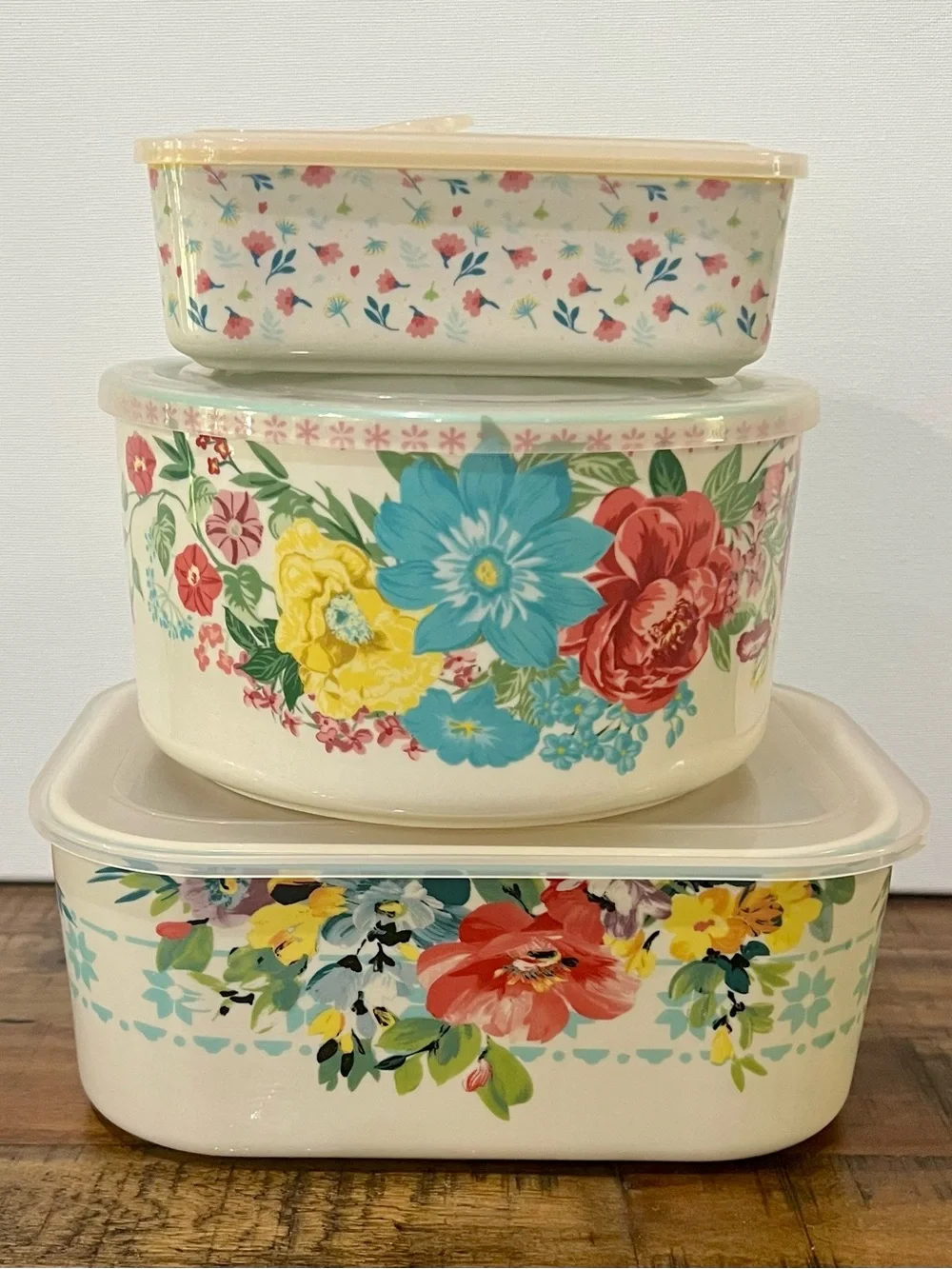 The Pioneer Woman Ceramic Nesting Storage Bowls - Multi Colored